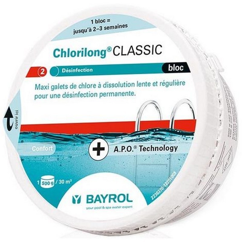 Boîte de galets de chlore lent Aquabloc 500